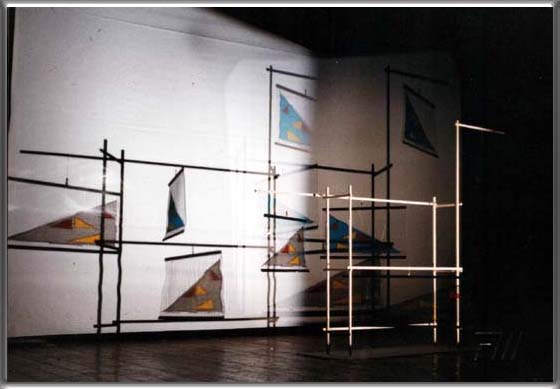 miniature model (scale 1:100) of an audio-visual installation - Conservatorio "G.Verdi" - Milan, September 1986
